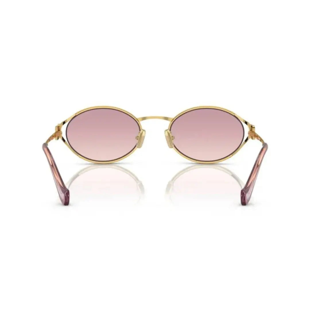 Back View: Miu Miu MU 52YS 5AK06S Sunglasses – Gradient Brown Lenses, Lightweight Construction, Italian Craftsmanship