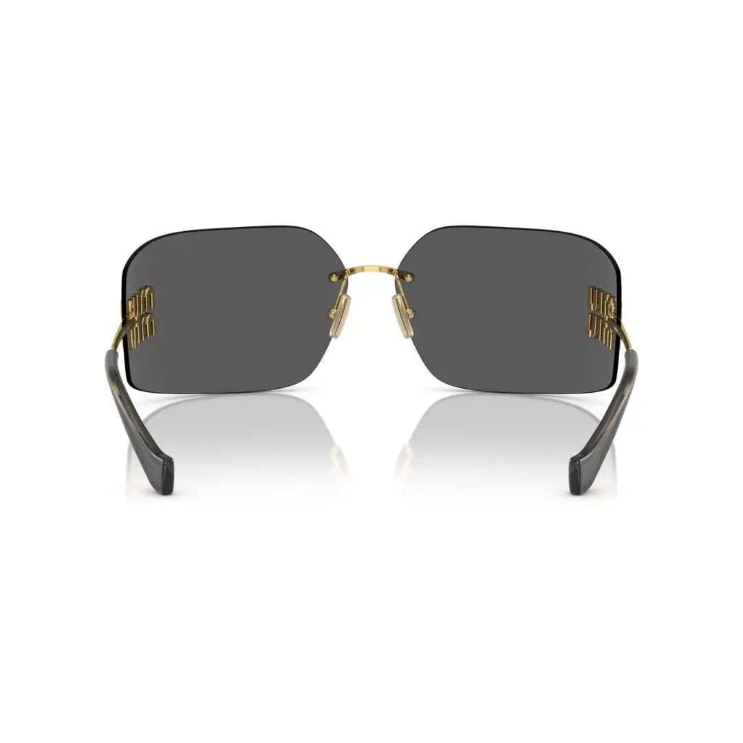 Back View: Miu Miu MU 54YS 5AK5S0 Sunglasses – Lightweight Gold Metal Construction, Premium Look