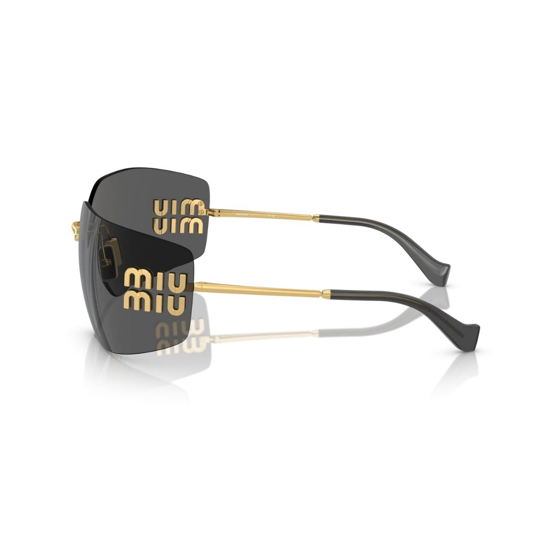 Side View: Miu Miu MU 54YS 5AK5S0 – Irregular Metal Frame, High-Fashion Statement Piece