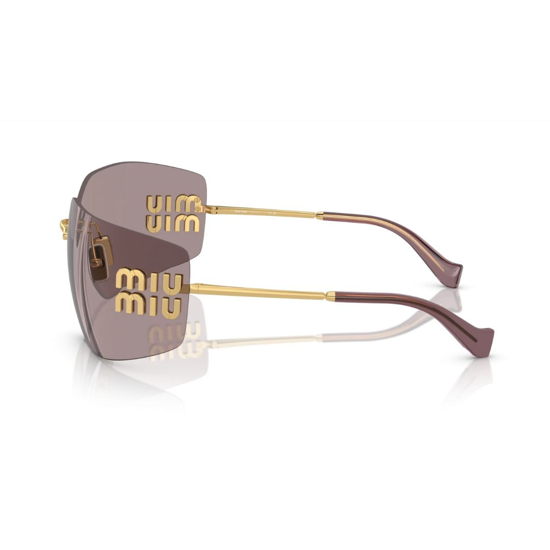 Side View: Miu Miu MU 54YS 5AK06I – Irregular Metal Frame, High-Fashion Statement Piece