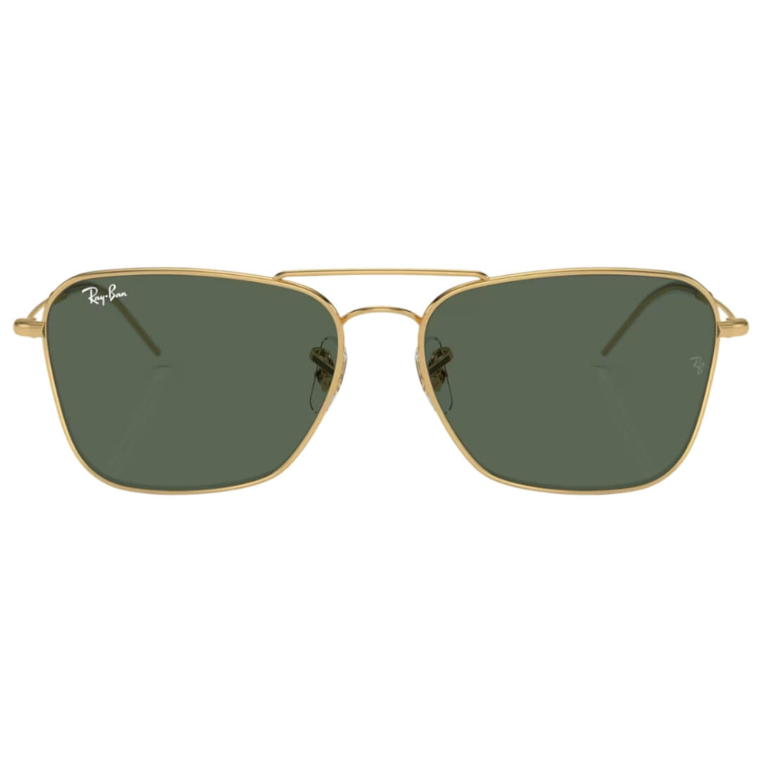 Ray-Ban Caravan Reverse RBR0102S 001/VR - Gold Frame with Green Lens Front View