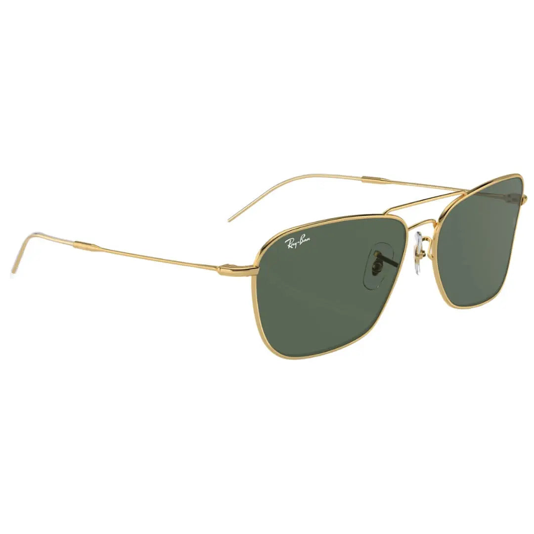 Ray-Ban Caravan Reverse RBR0102S 001/VR - Gold Frame with Green Lens Front left View