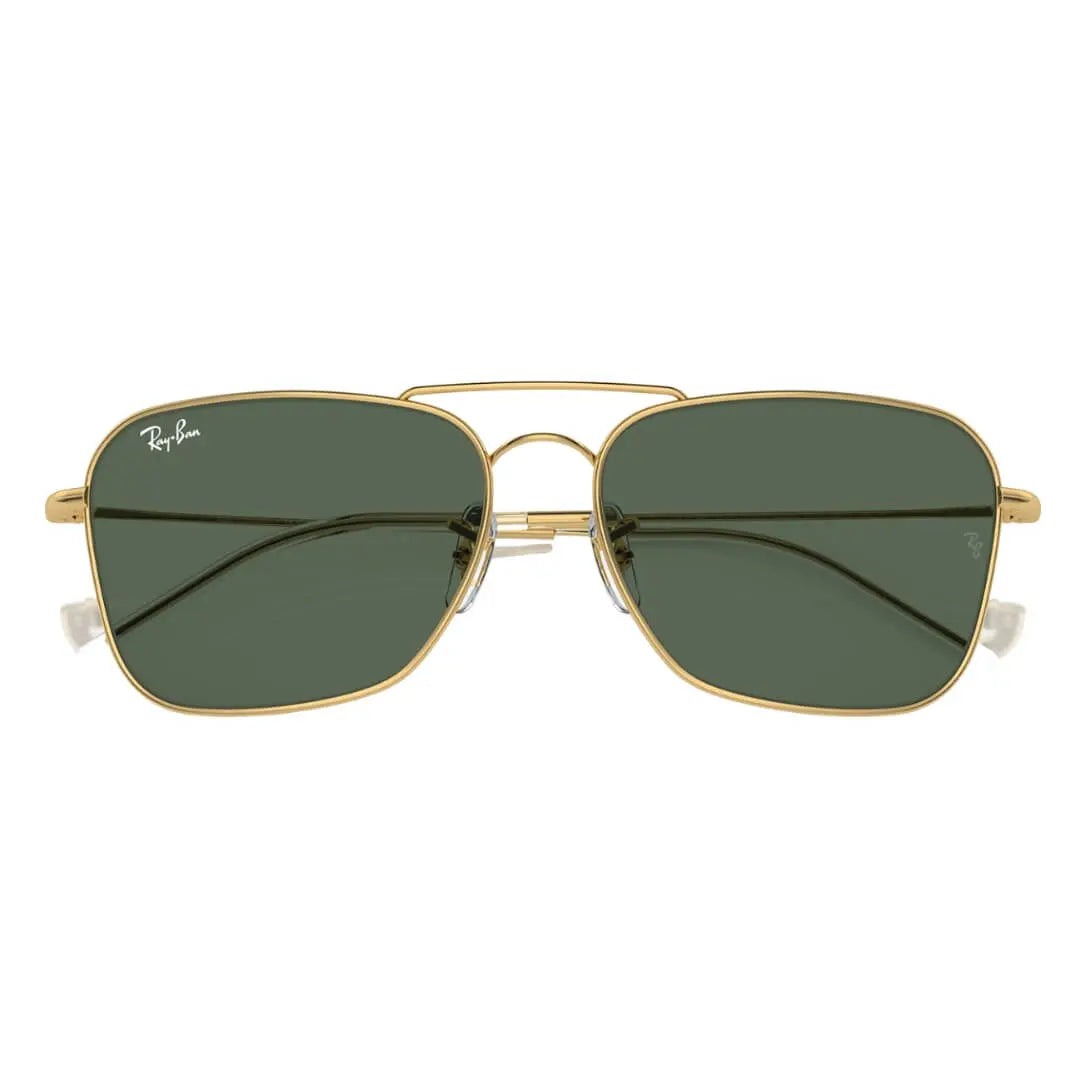 Ray-Ban Caravan Reverse RBR0102S 001/VR - Gold Frame with Green Lens Folded View