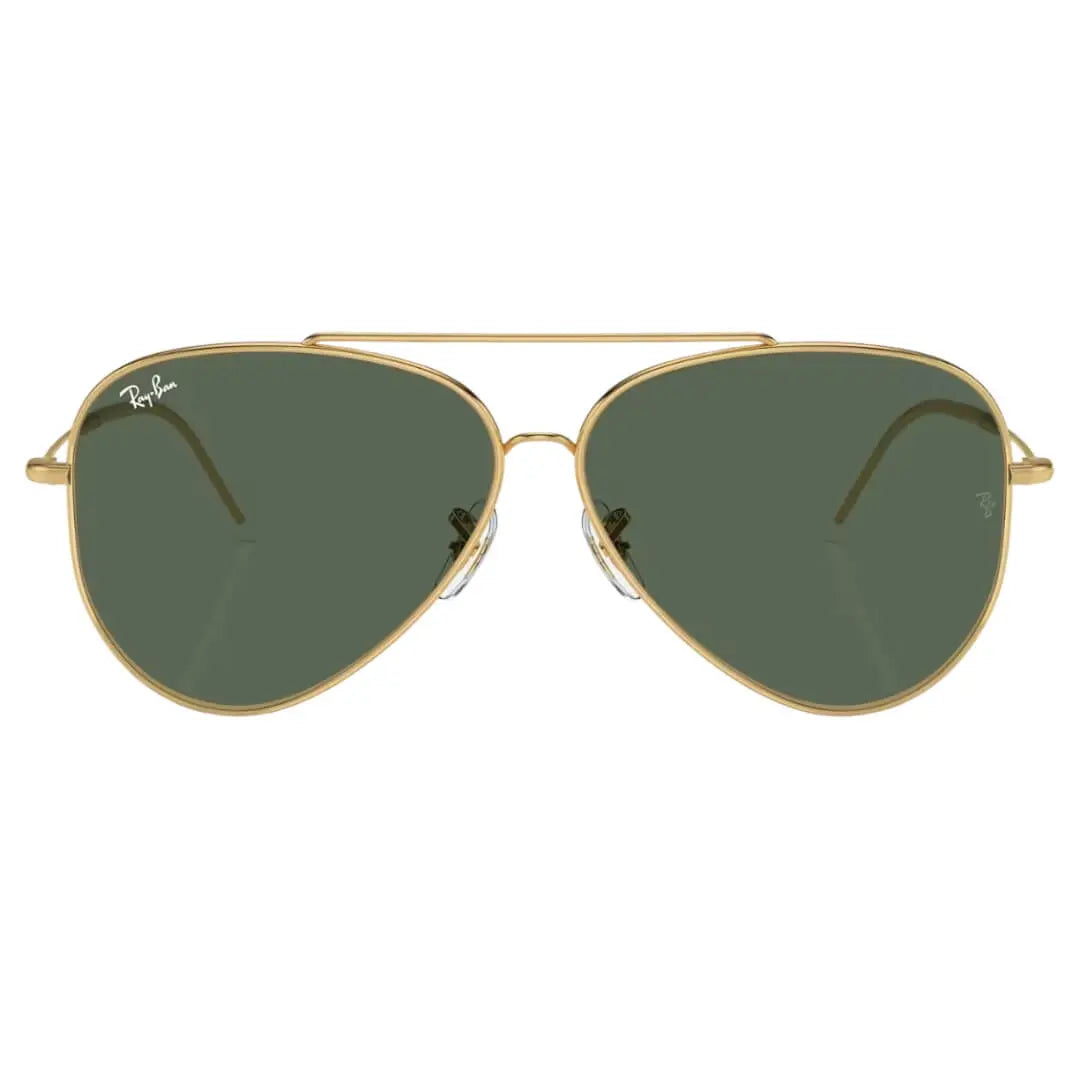 Ray-Ban Aviator Reverse RBR0101S 001/VR - Gold Frame with Green Lens Front View