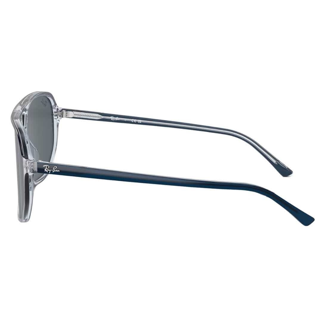 Ray-Ban Bill One RB2205 1397R5 Sunglasses - Blue on Transparent Blue Frame, Azure Lens Side View
