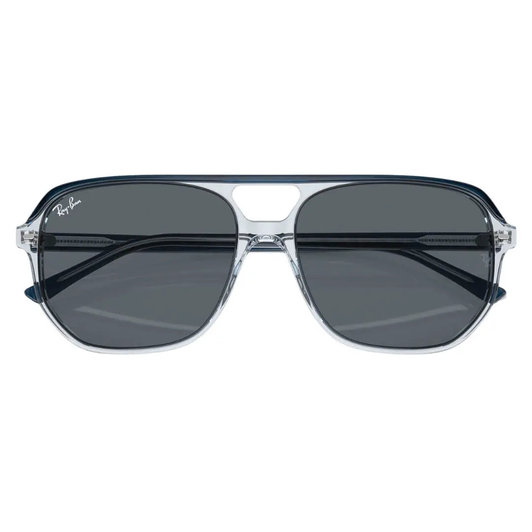 Ray-Ban Bill One RB2205 1397R5 Sunglasses - Blue on Transparent Blue Frame, Azure Lens Folded View