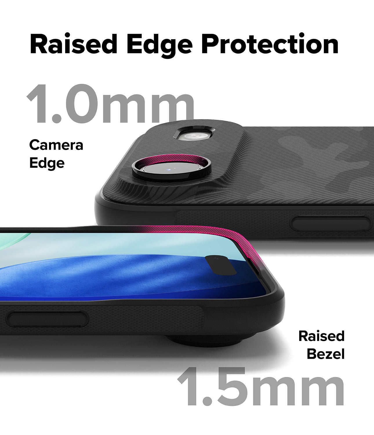 Side view of the iPhone 17 Air in the Ringke Onyx case, highlighting the secure grip and slim profile.