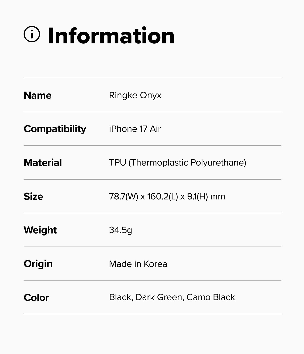 iPhone 17 Air Case Onyx Magnetic Camo Black by Ringke