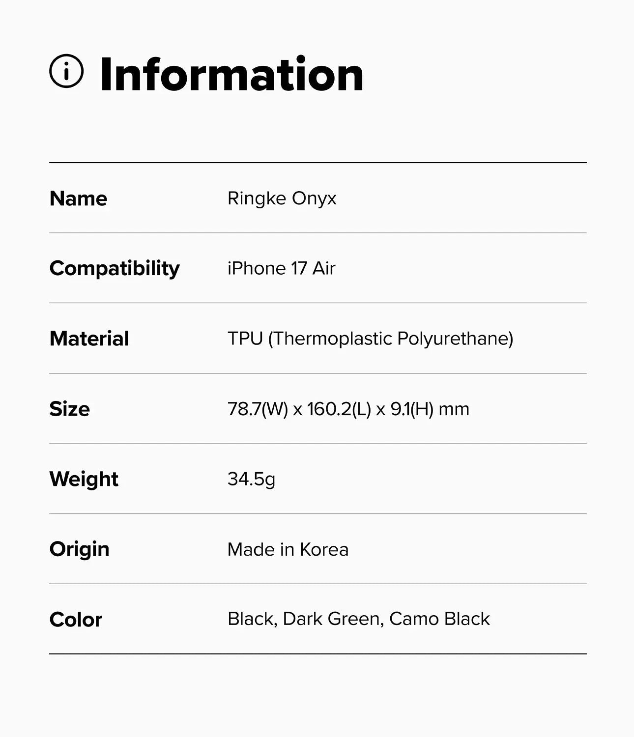 iPhone 17 Air Case Onyx Magnetic Camo Black by Ringke Ringke
