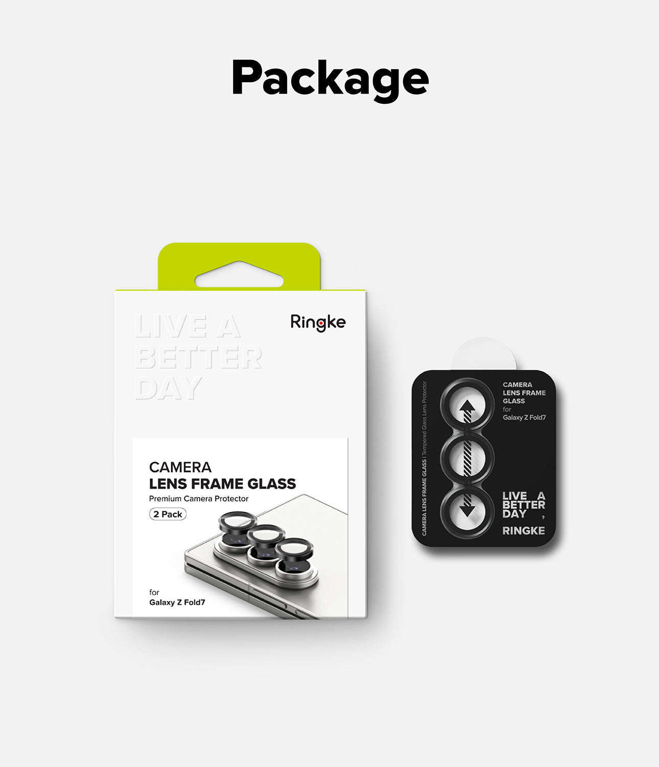 Galaxy Z Fold 7 Camera Lens Frame Glass 2 Pack by Ringke