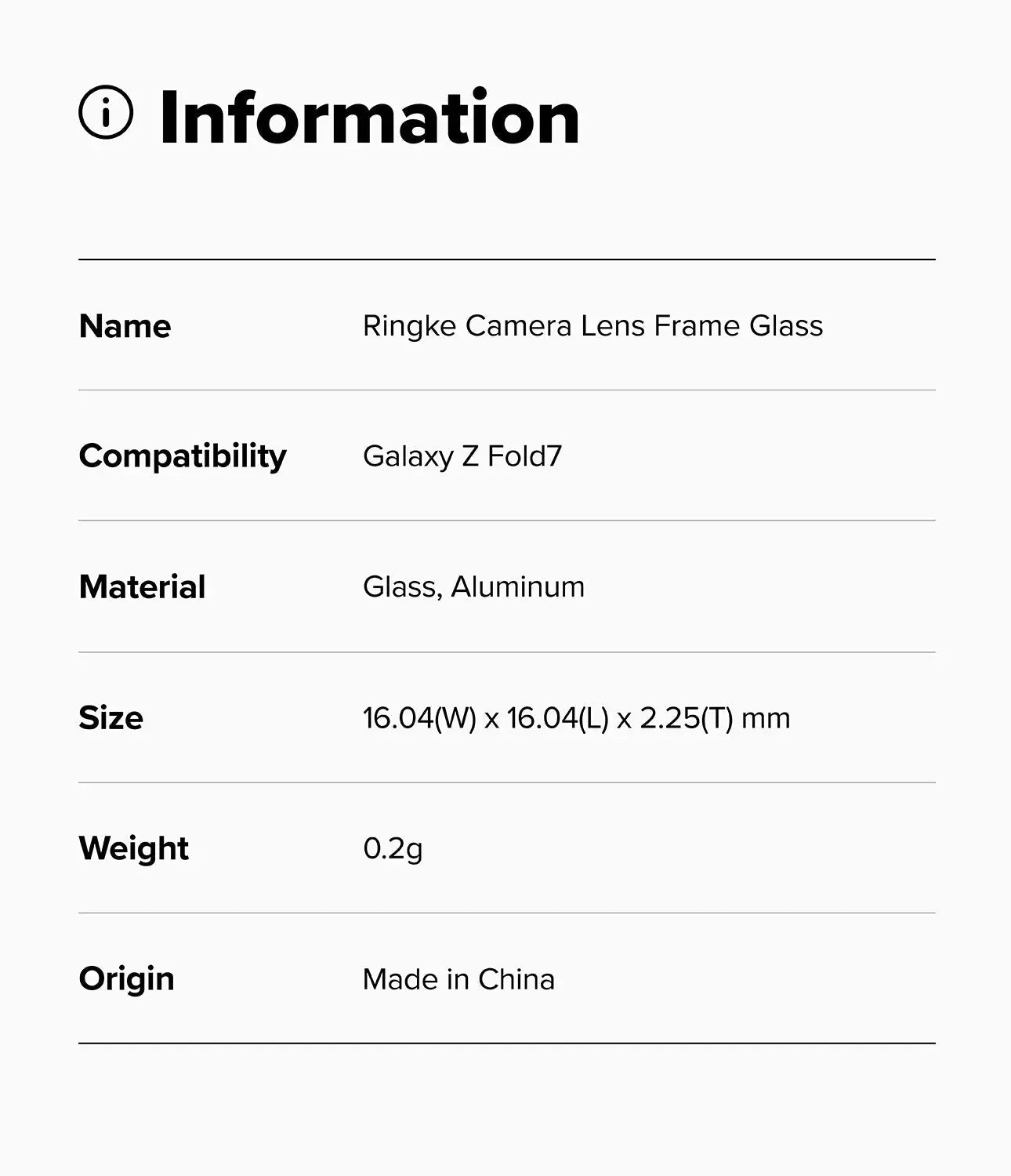 Galaxy Z Fold 7 Camera Lens Frame Glass 2 Pack by Ringke Ringke