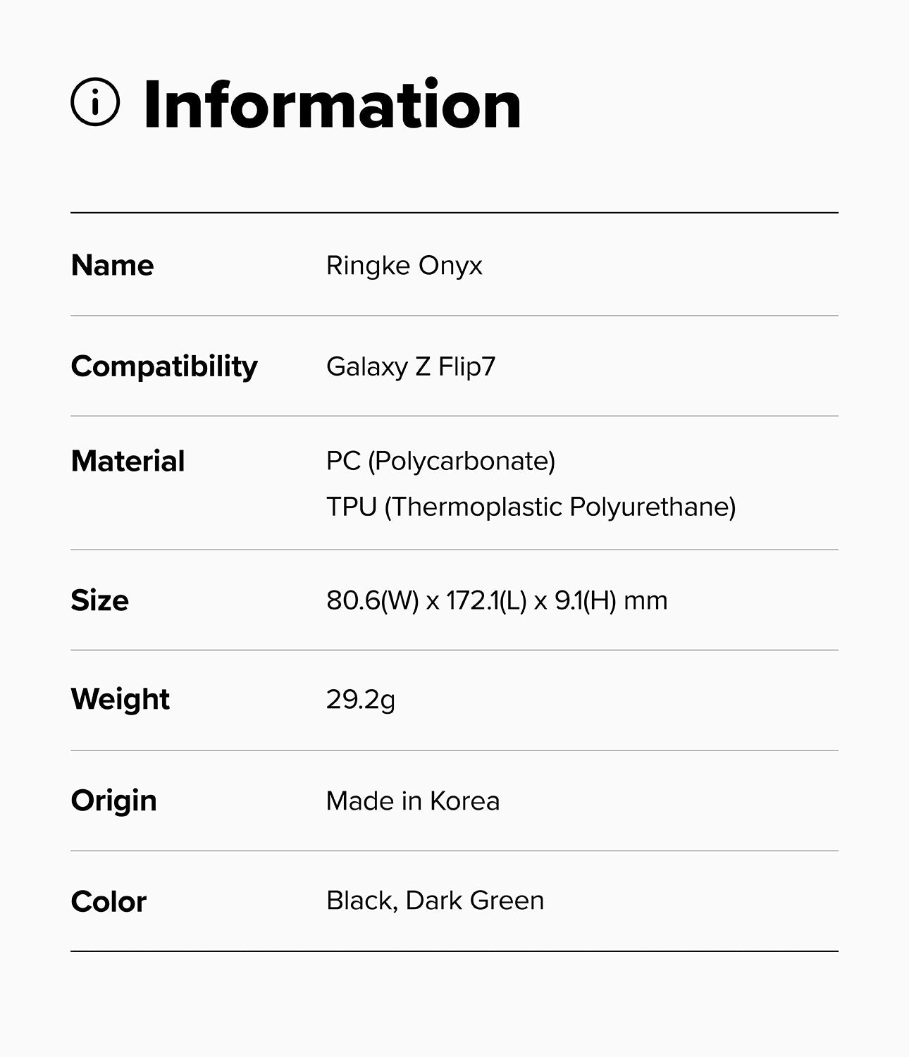 Galaxy Z Flip 7 Case Onyx Black by Ringke