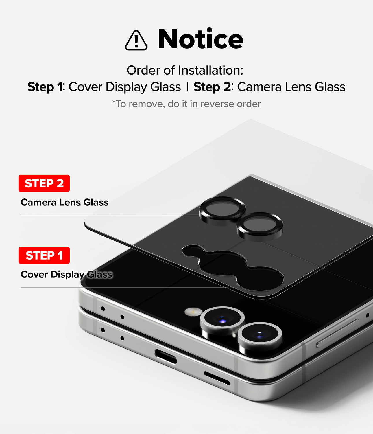 Galaxy Z Flip 7 Camera Lens Frame Glass 2 Pack by Ringke