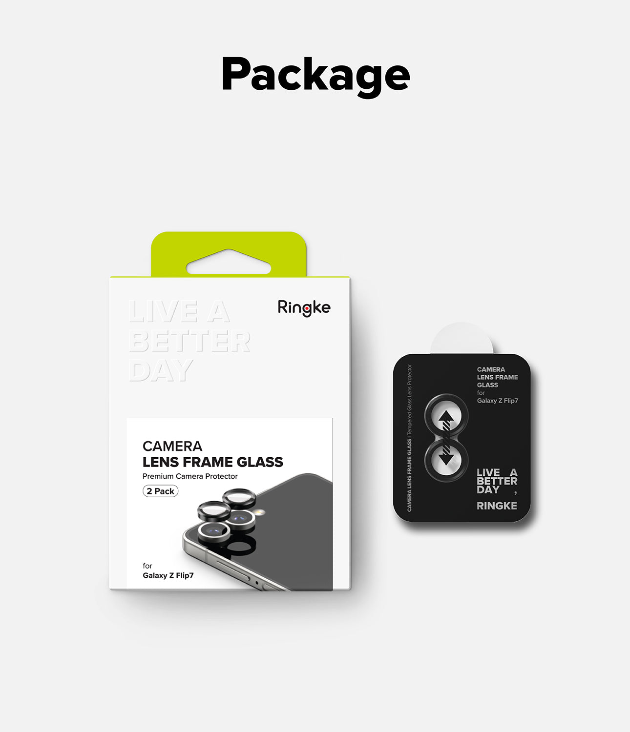 Galaxy Z Flip 7 Camera Lens Frame Glass 2 Pack by Ringke