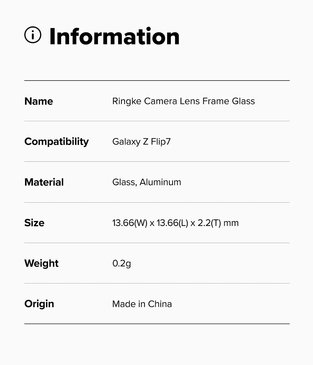 Galaxy Z Flip 7 Camera Lens Frame Glass 2 Pack by Ringke Ringke