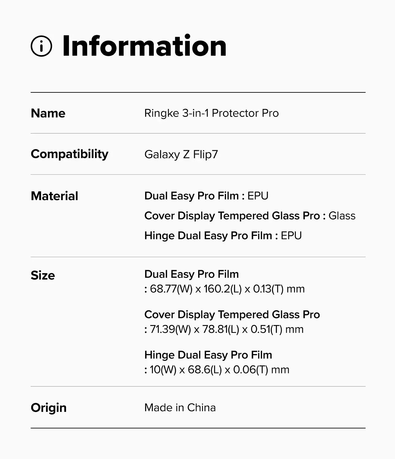 Galaxy Z Flip 7 3-in-1 Protector Pro Film + Hinge by Ringke Ringke