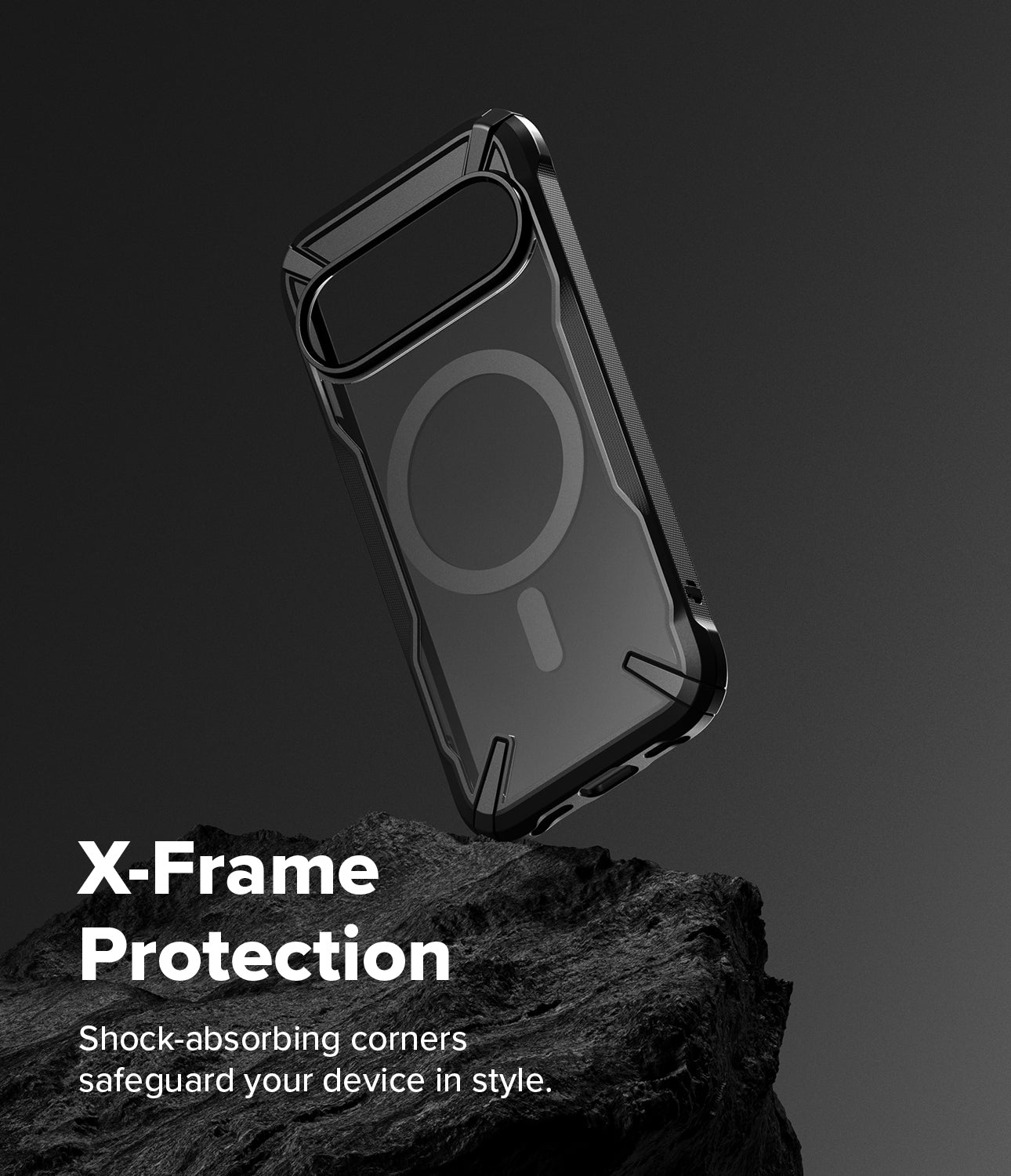 Back view of the Black Ringke Fusion X case for Pixel 10/10 Pro, highlighting the heavy-duty construction.