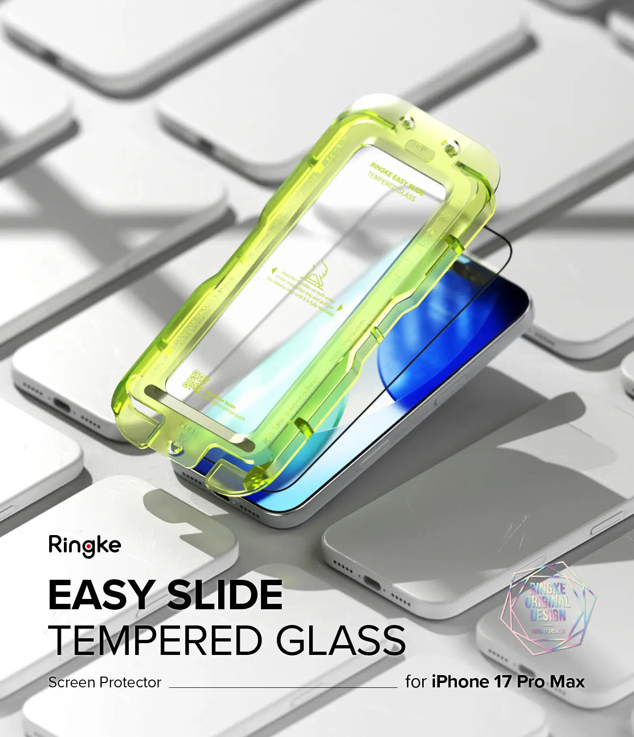 Custom-fit easy installation tool included with the Ringke screen protector.