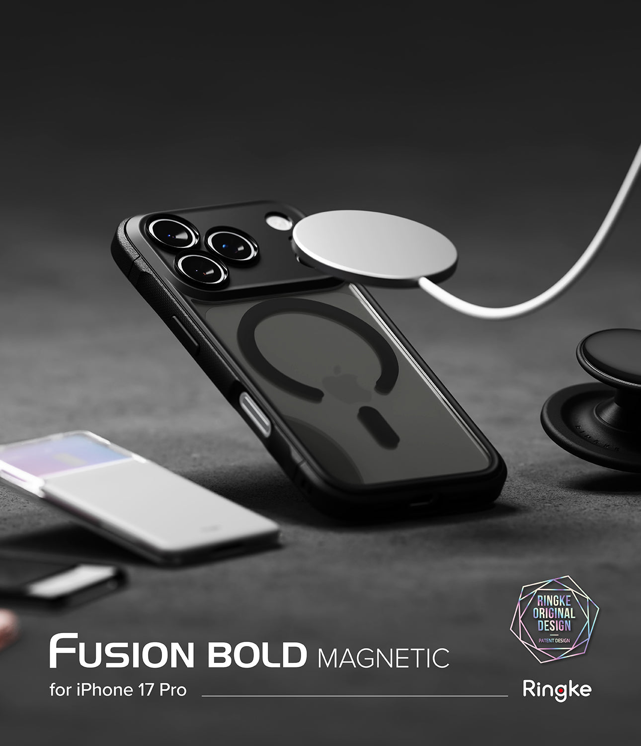 Close-up shot of the micro-embossing texture on the side of the Ringke Fusion Bold case.