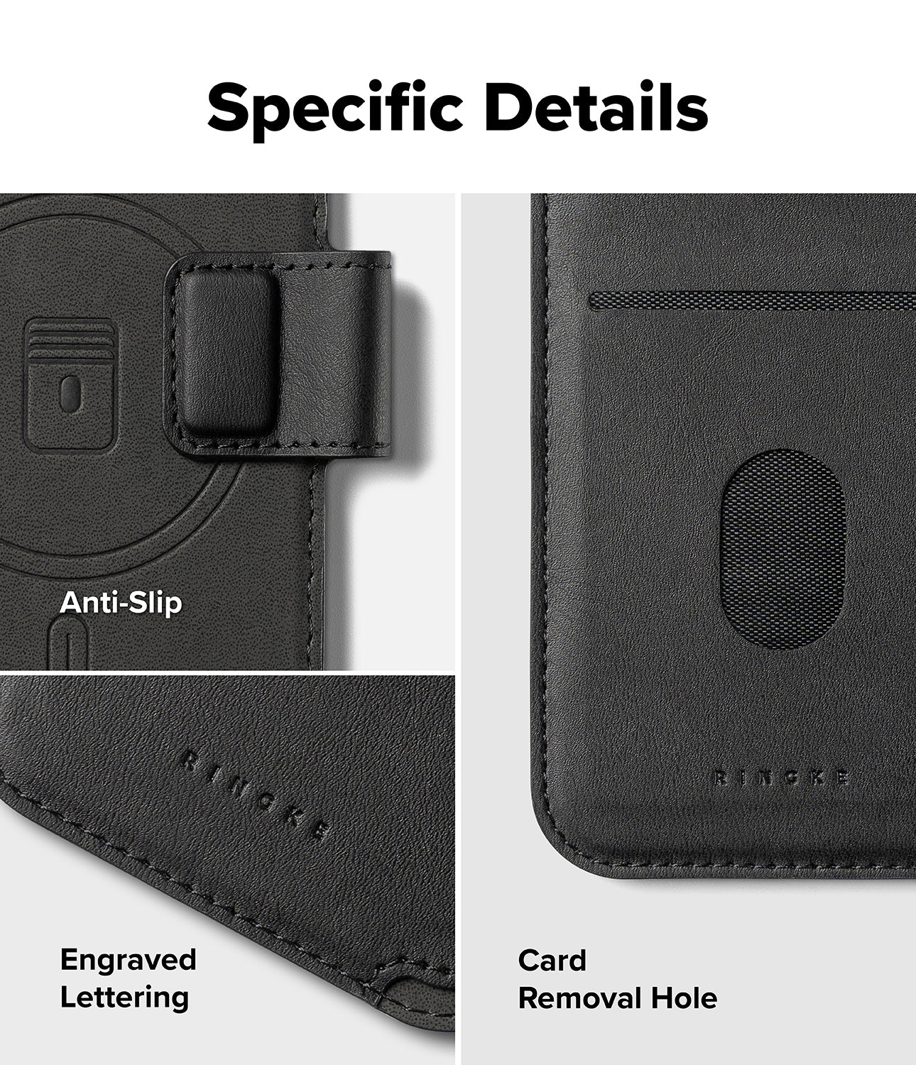 iPhone 17 Pro Case Folio Grip Wallet Magnetic Black by Ringke