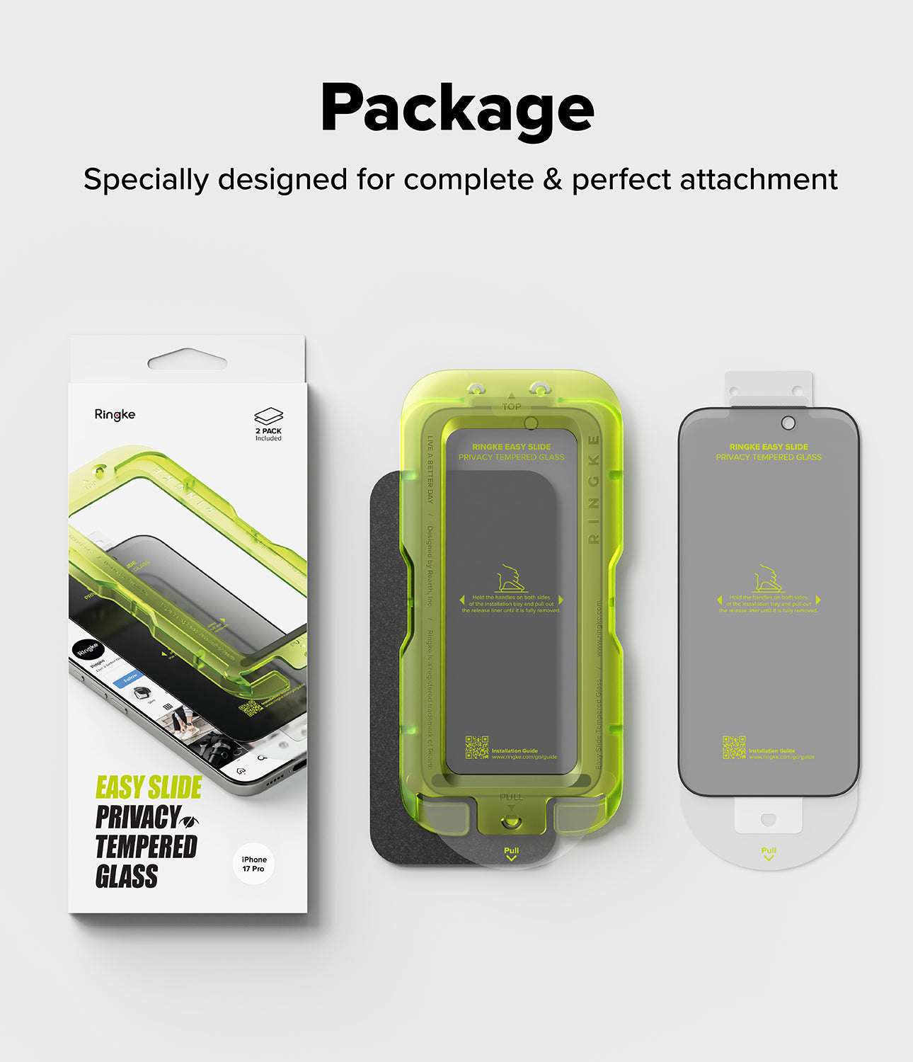 iPhone 17 Pro Easy Slide Privacy Glass 2 Pack by Ringke
