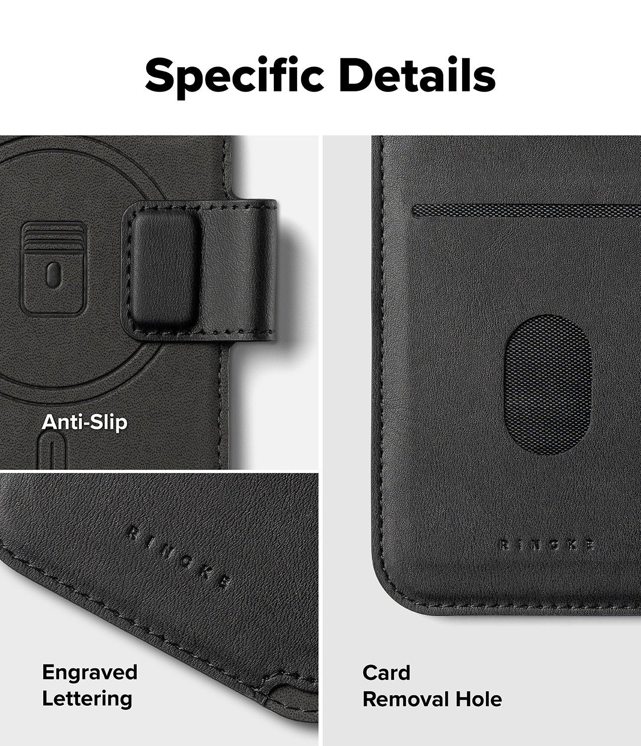 iPhone 17 Case Folio Grip Wallet Magnetic Black by Ringke