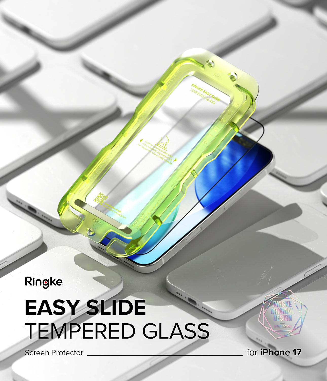Custom-fit easy installation tool included with the Ringke screen protector.