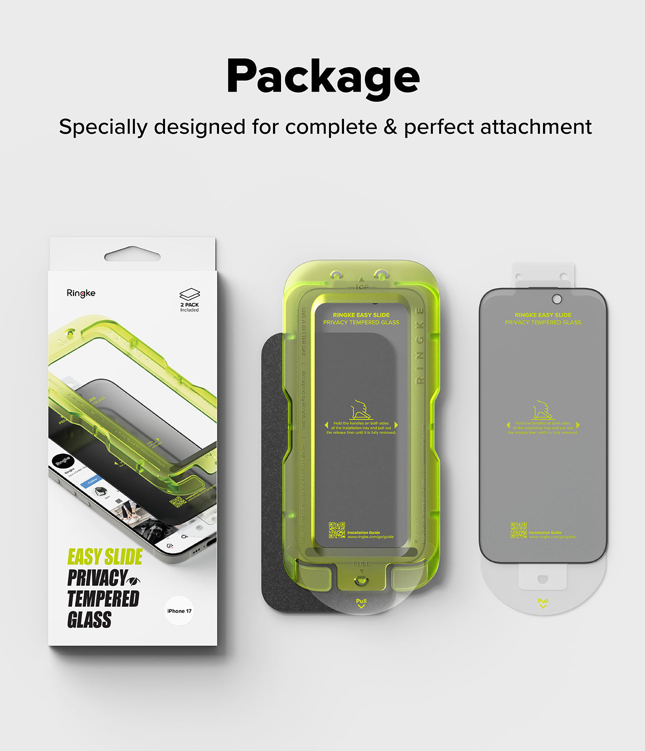 iPhone 17 Easy Slide Privacy Glass 2 Pack by Ringke