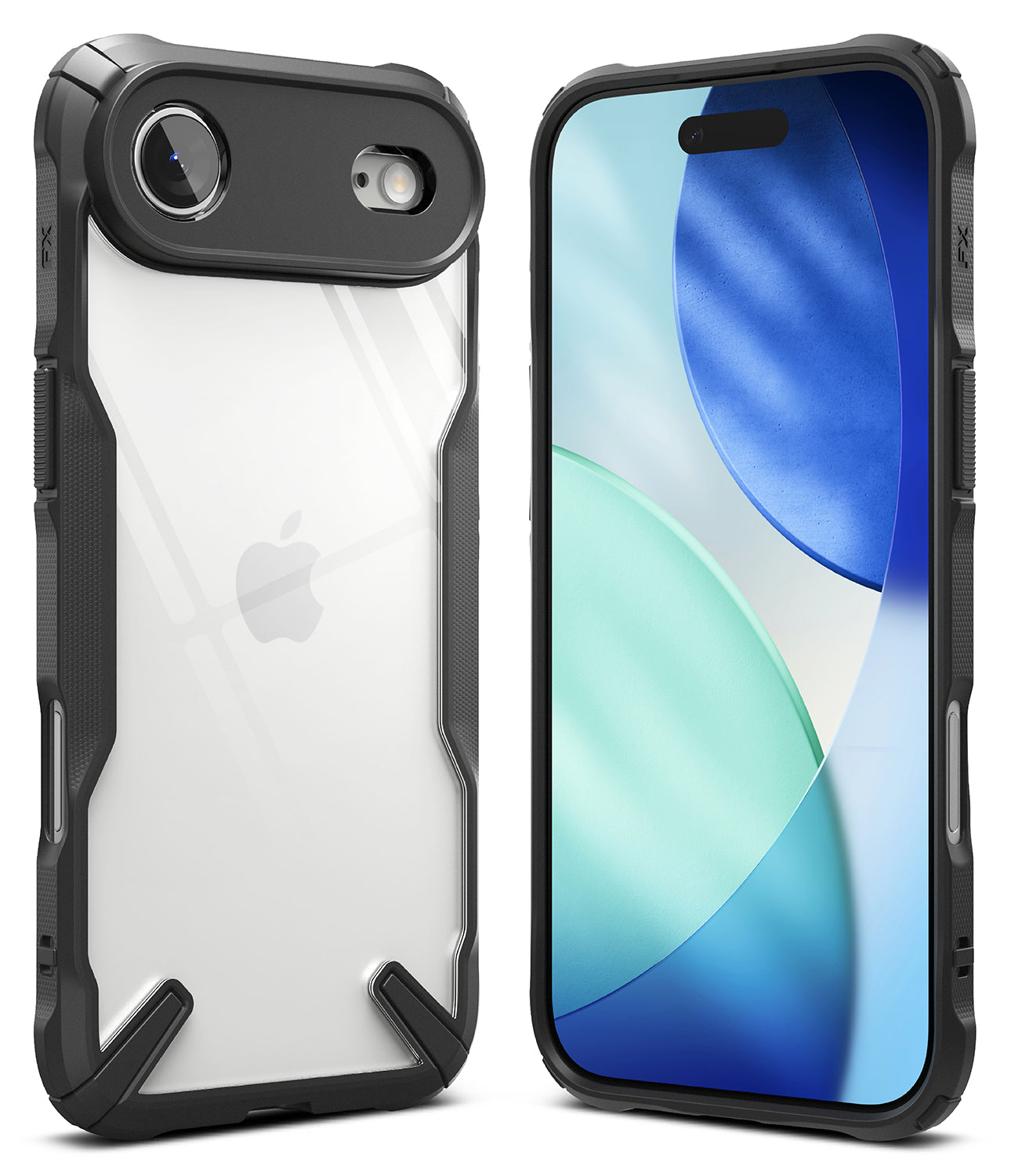 Ringke Fusion X Magnetic case in Black for iPhone 17 Air, showing the rugged bumper and clear back.