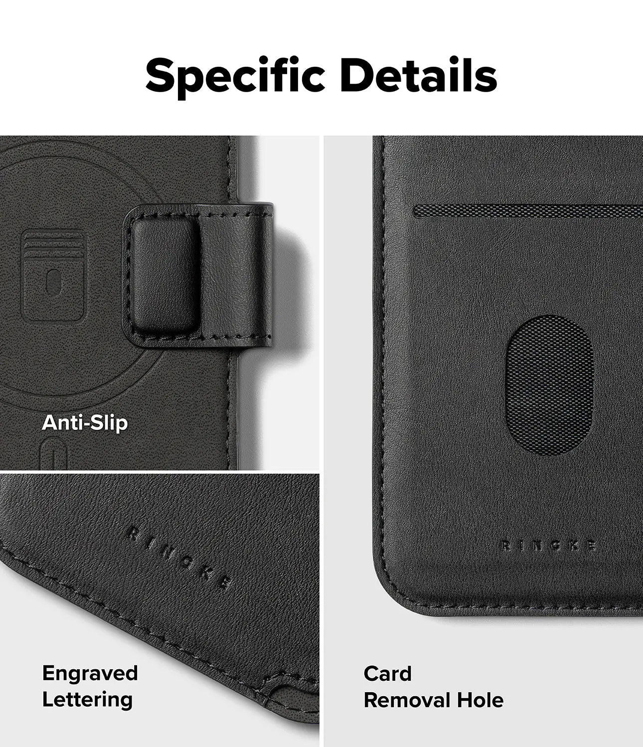 iPhone 17 Air Case Folio Grip Wallet Magnetic Black by Ringke Ringke