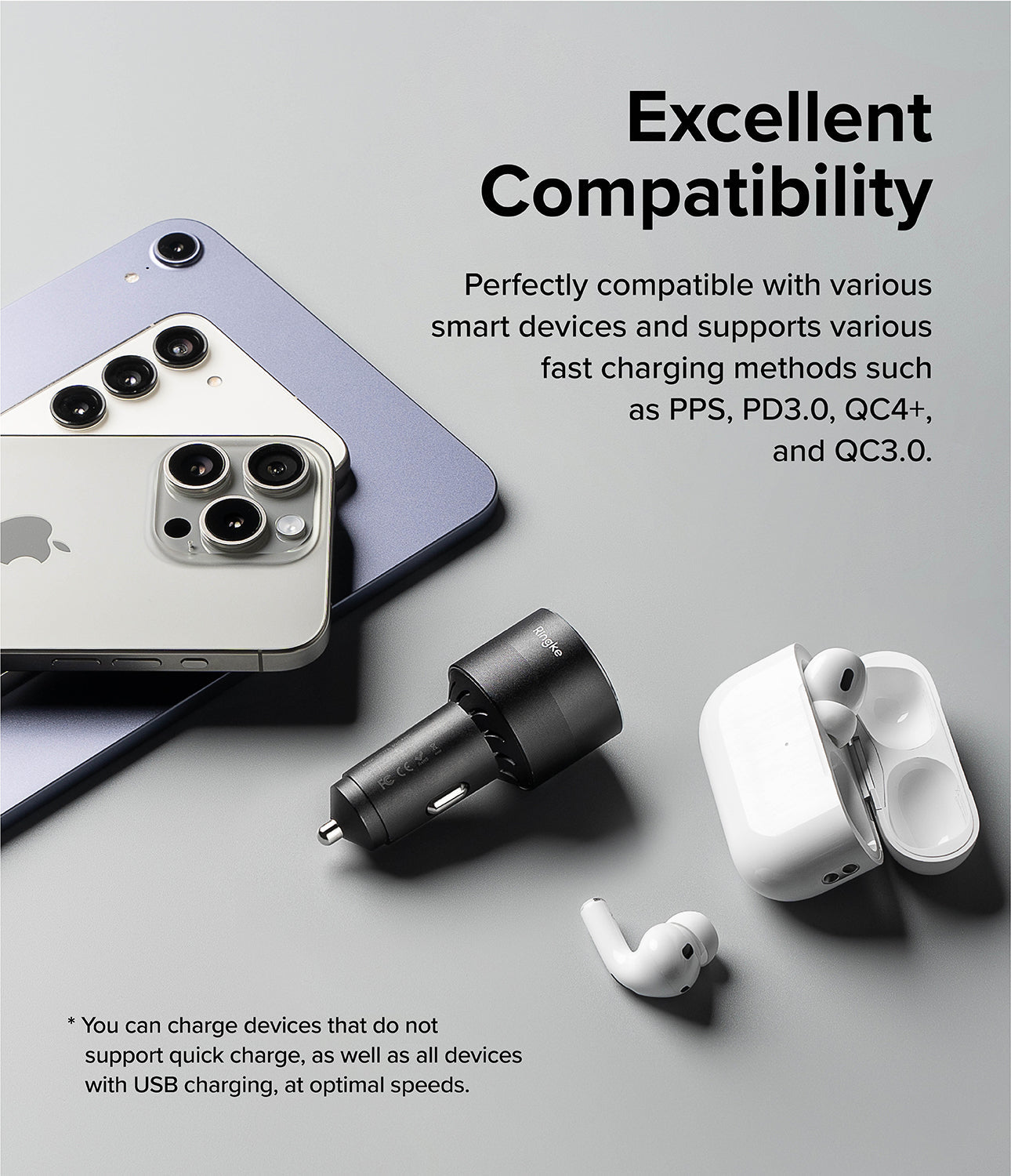 Ringke 3 Ports Car Fast Charger