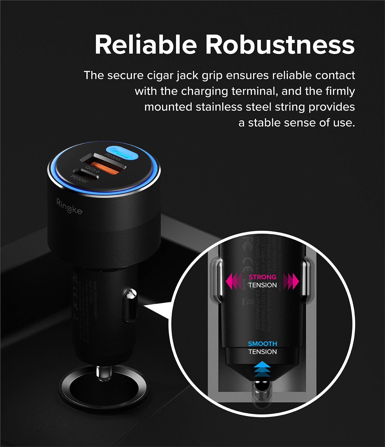 Ringke 3 Ports Car Fast Charger