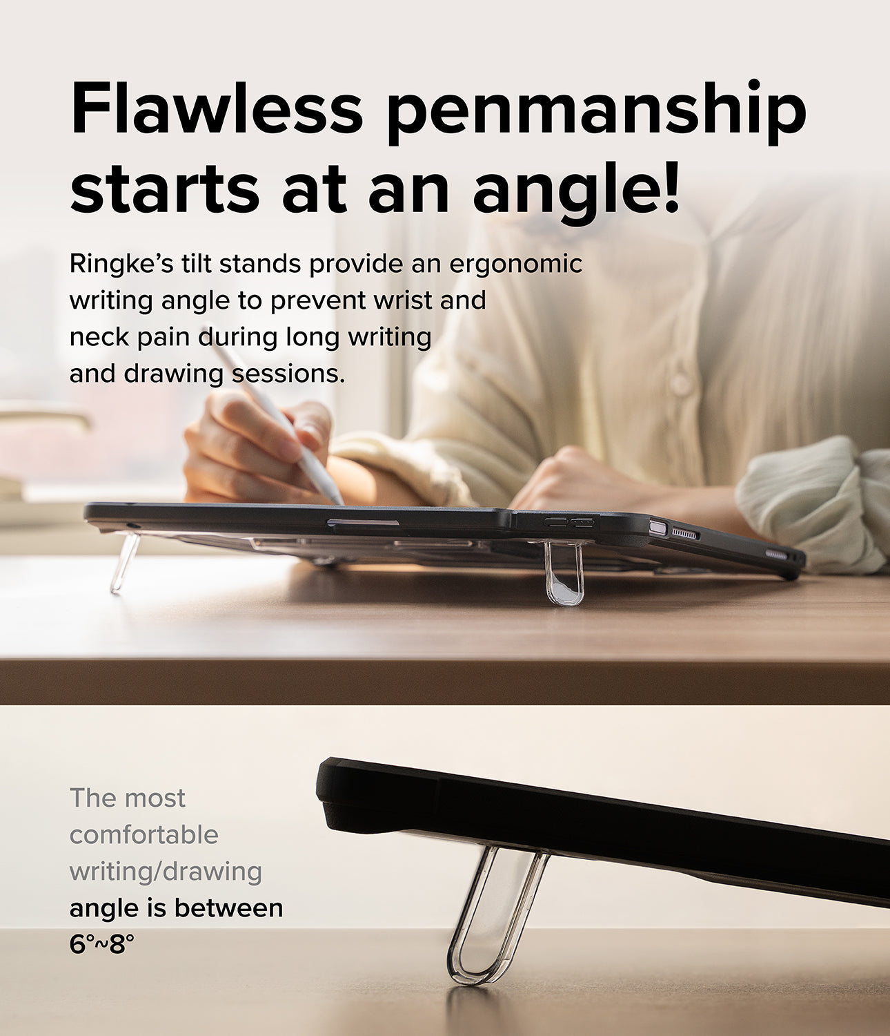 iPad Air 13" (M3/M2) Fusion Sketch Stand Black Case by Ringke