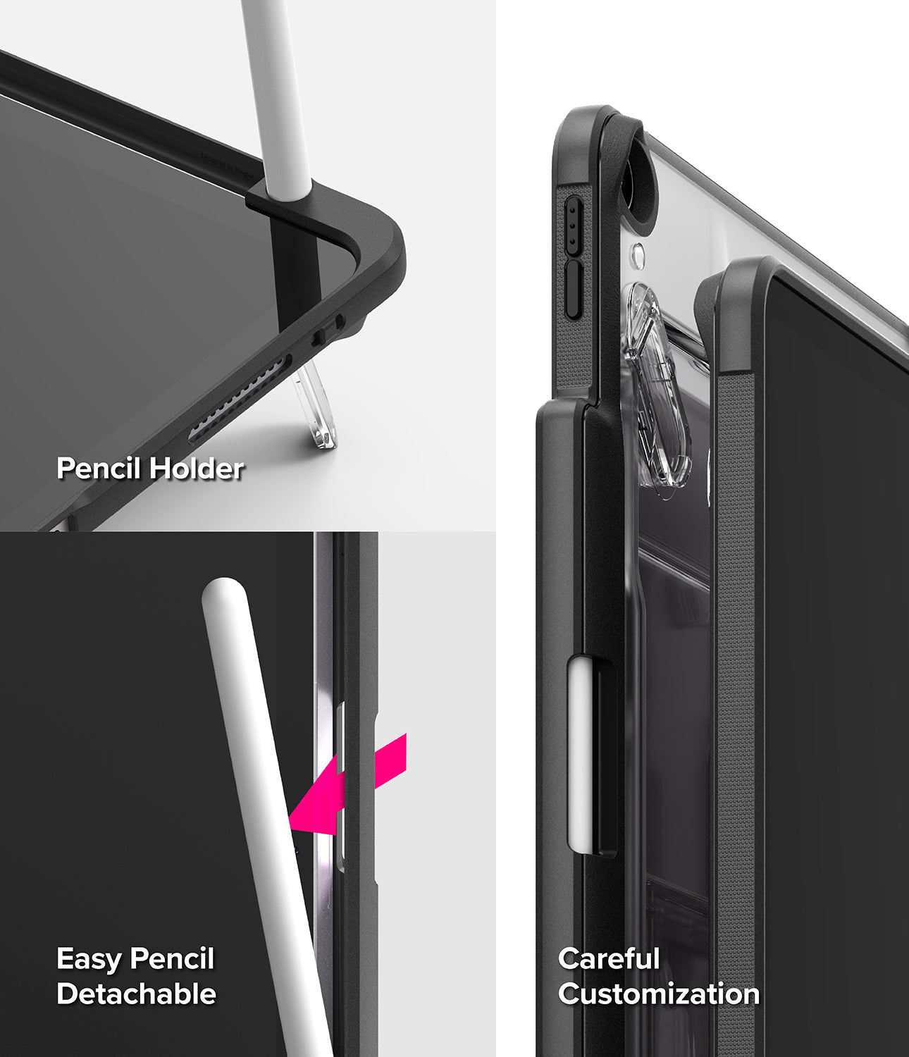 iPad Air 13" (M3/M2) Fusion Sketch Stand Black Case by Ringke