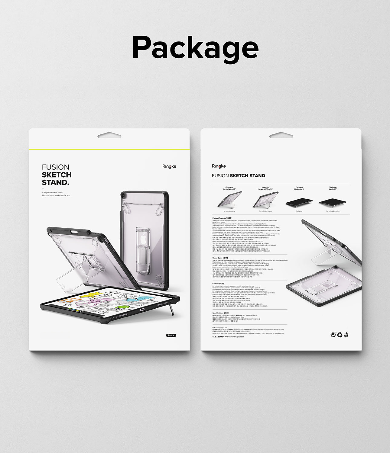 iPad Air 13" (M3/M2) Fusion Sketch Stand Black Case by Ringke