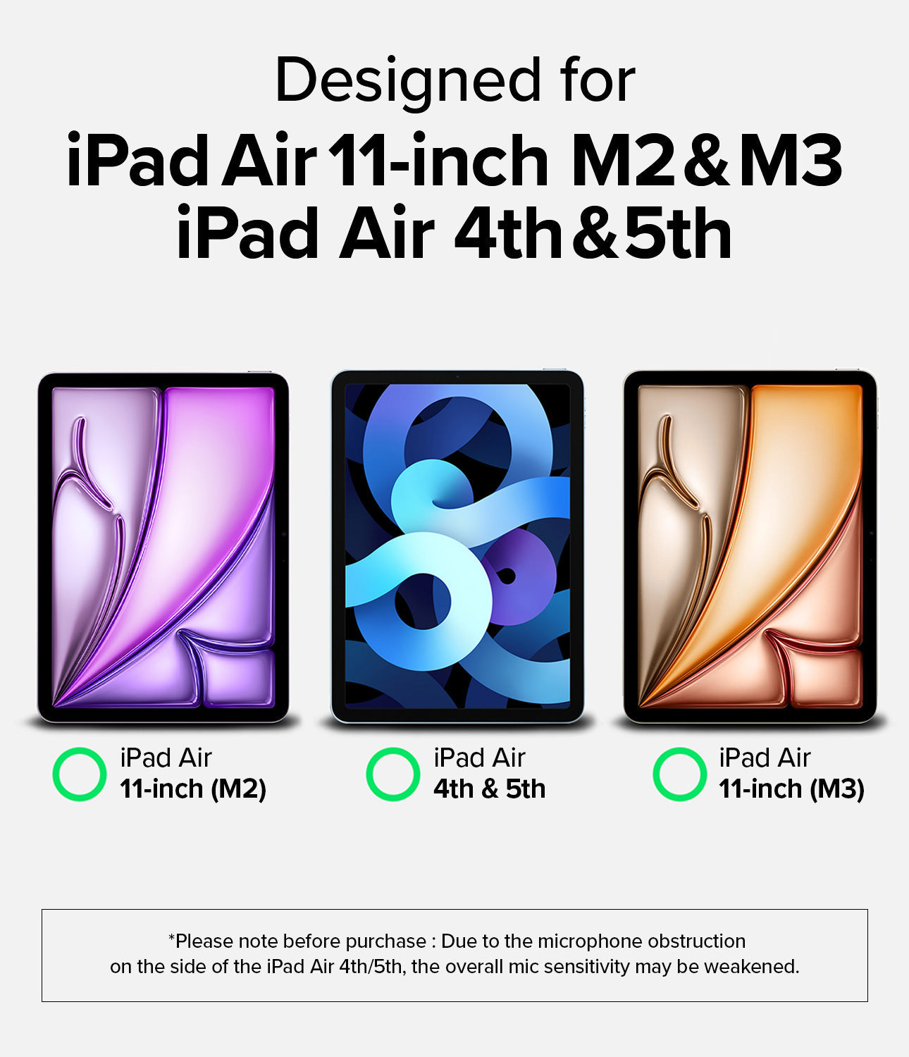 iPad Air 11" (M3/M2/4th/5th) Fusion Sketch Stand Black Case by Ringke