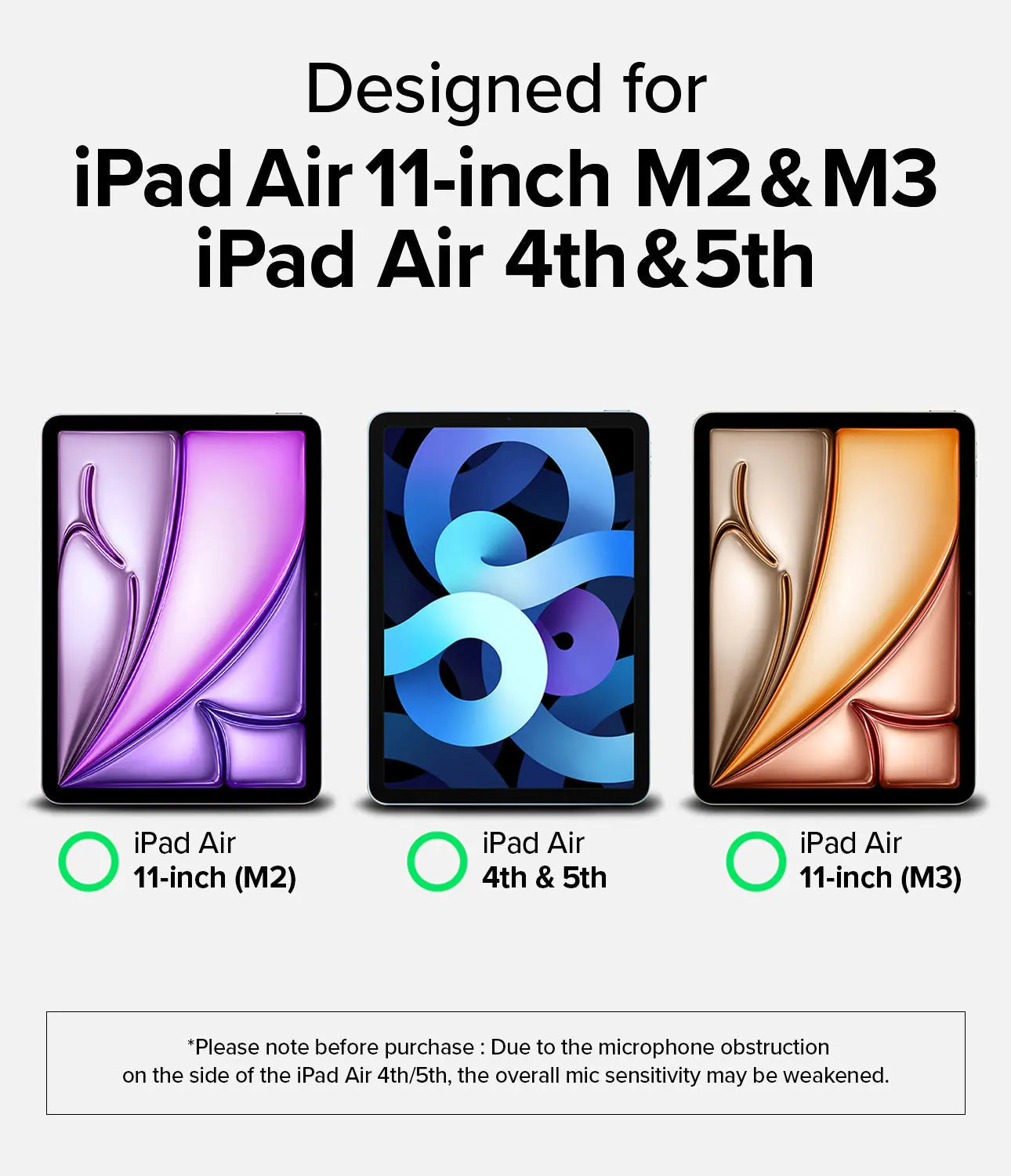 iPad Air 11" (M3/M2/4th/5th) Fusion Sketch Stand Black Case by Ringke Ringke