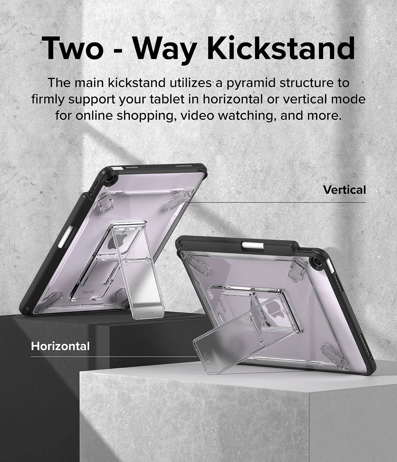 iPad Air 11" (M3/M2/4th/5th) Fusion Sketch Stand Black Case by Ringke Ringke