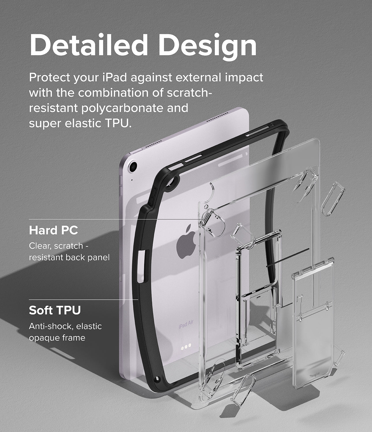 iPad Air 11" (M3/M2/4th/5th) Fusion Sketch Stand Black Case by Ringke