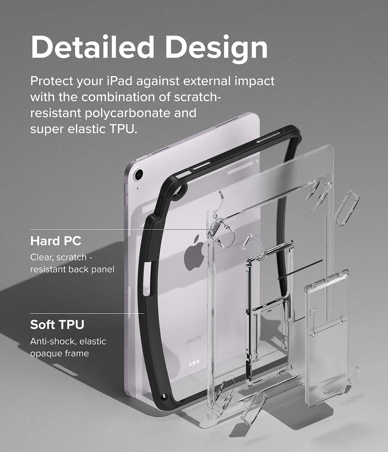 iPad Air 11" (M3/M2/4th/5th) Fusion Sketch Stand Black Case by Ringke Ringke