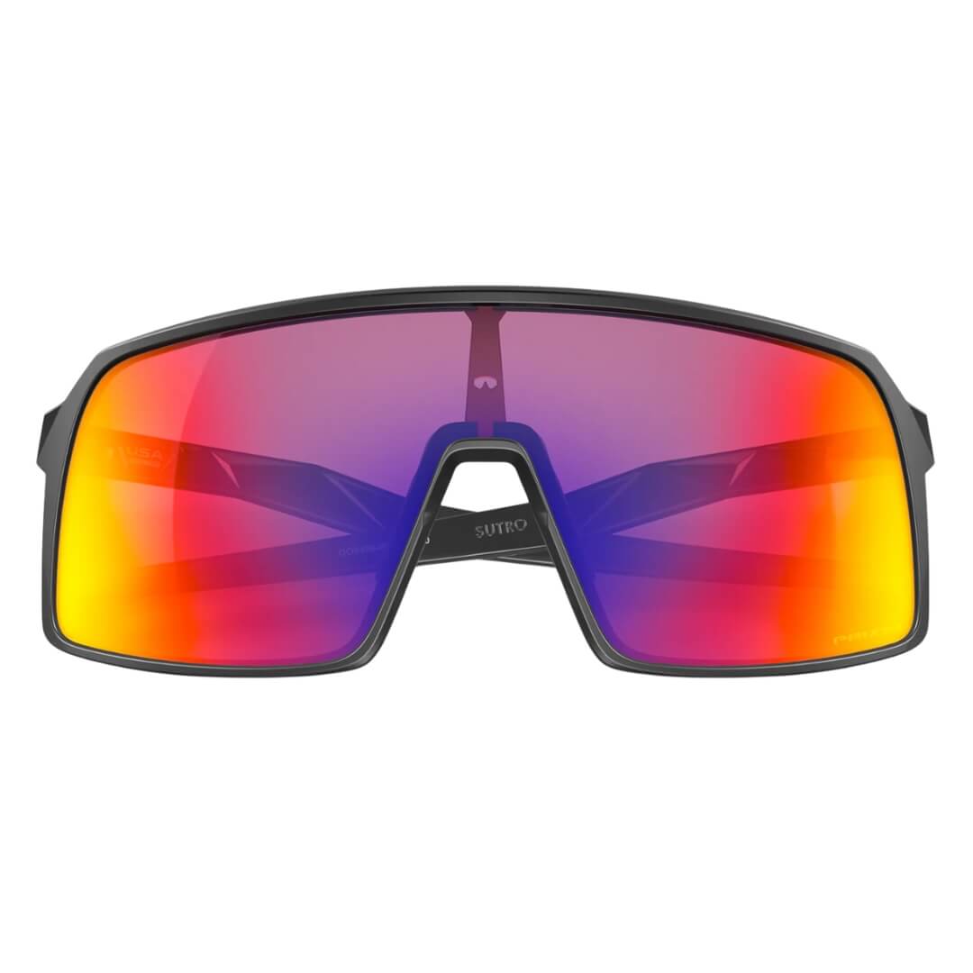 Oakley Sutro OO9406 940608 Sunglasses - Matte Black Frame, Prizm Road Lens Front Folded View