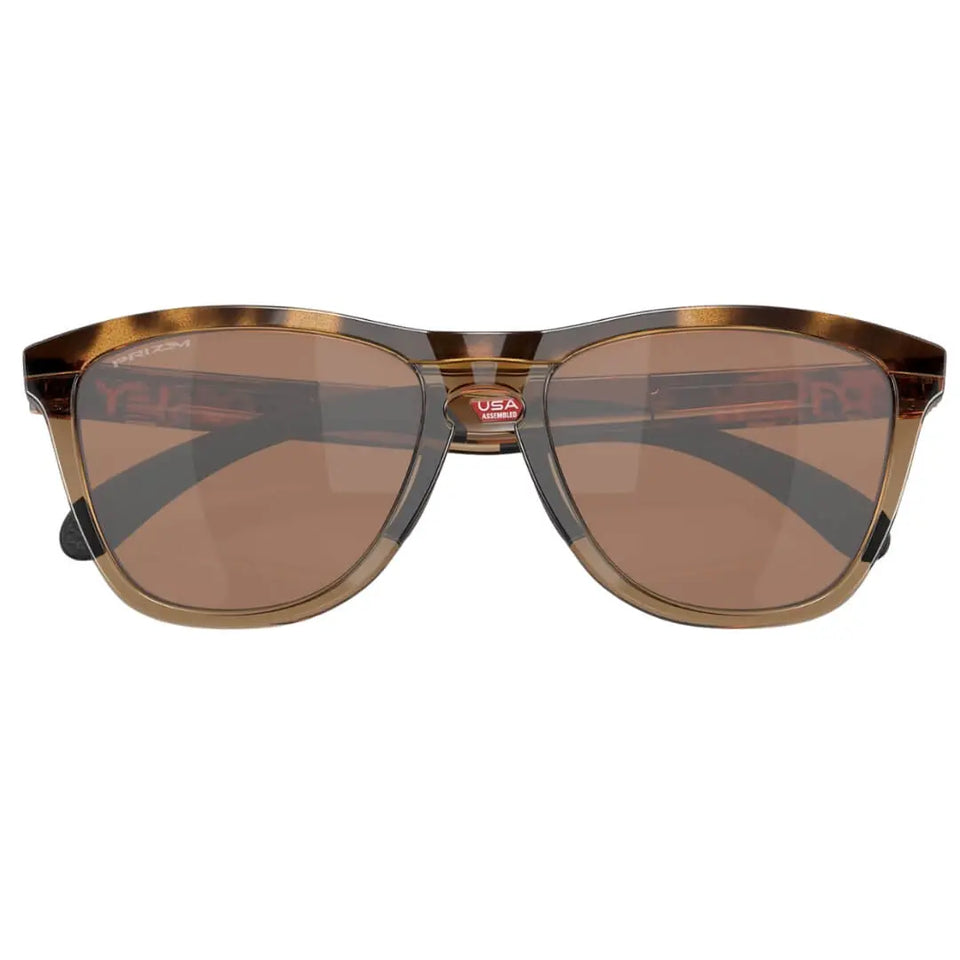 Oakley Frogskins Range OO9284 928407 Sunglasses - Brown Tortoise/Brown Smoke Frame, Prizm Tungsten Polarized Lens Front FOLD