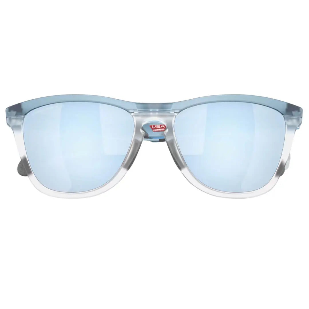Oakley Frogskins Range OO9284 928409 Sunglasses - Transparent Stonewash, Prizm Deep Water Polarized Lens Folded View