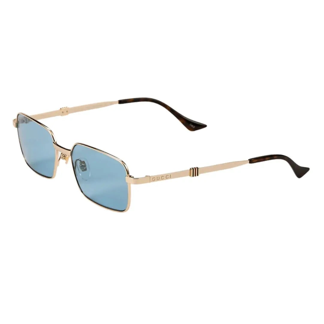Gucci GG1495S 003 Men’s Sunglasses gold frame blue lenses luxury eyewear NZ