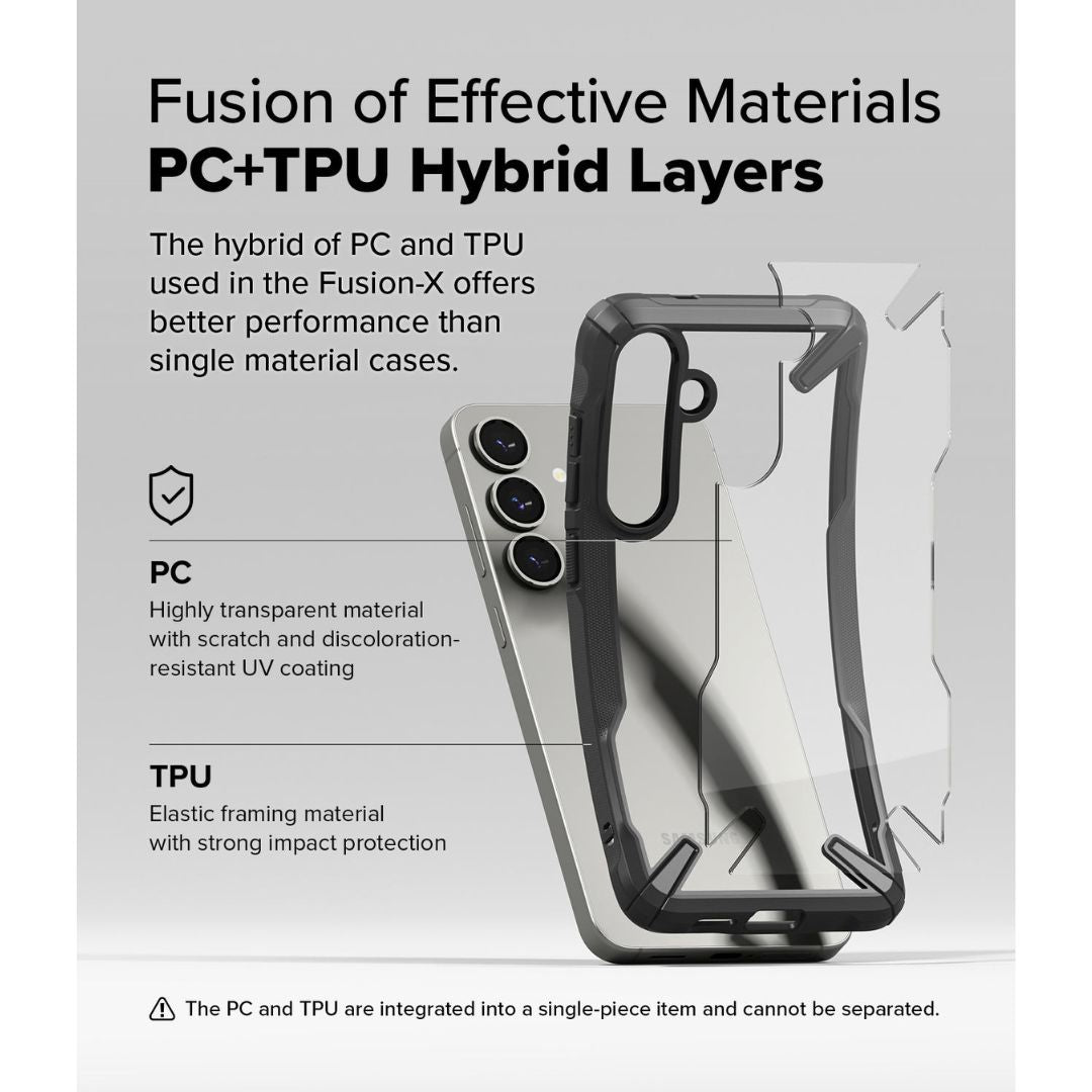 Galaxy S25 Plus Fusion X Black Case by Ringke Dual Layer Back