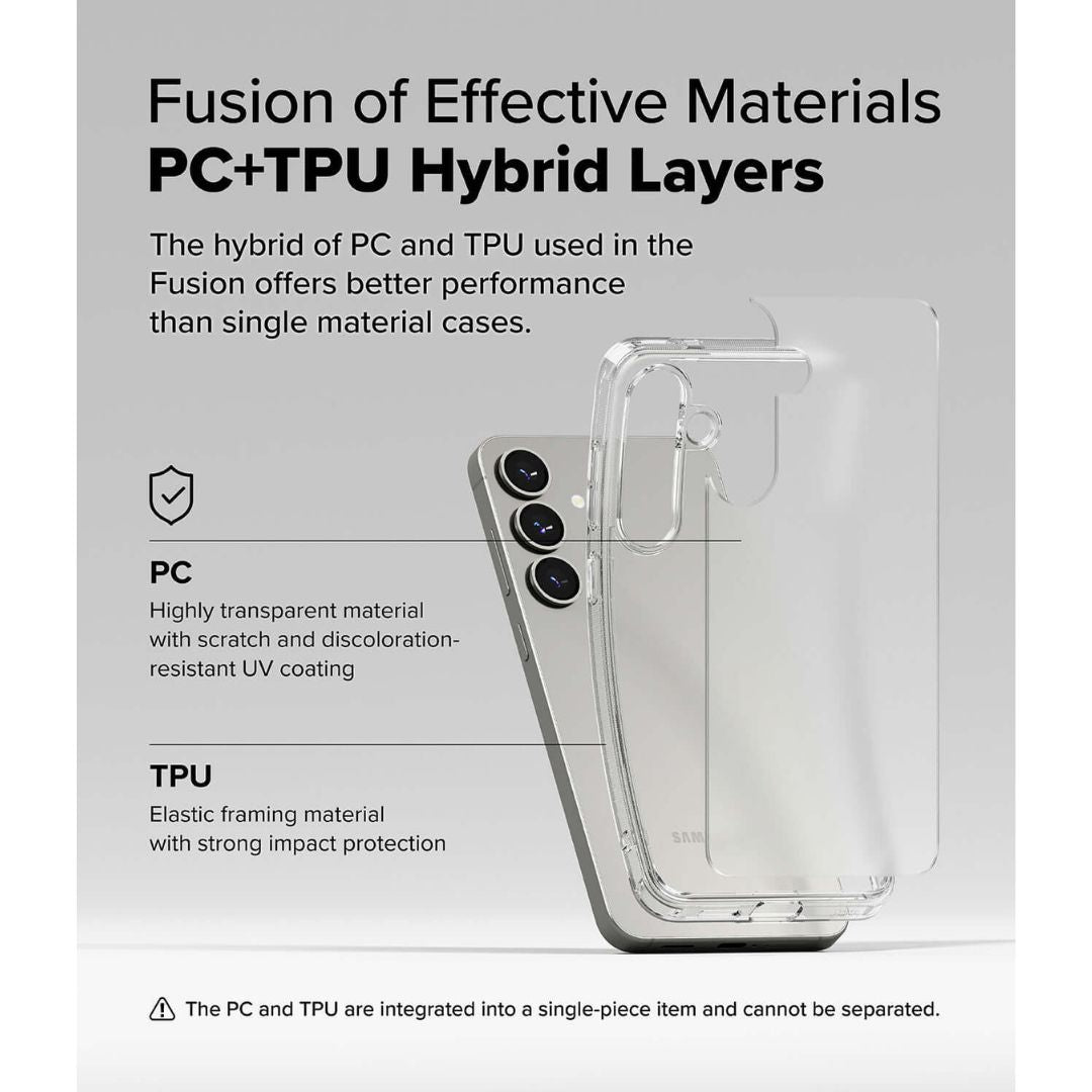 Galaxy S25 Plus Fusion Matte Clear Case by Ringke PC + TPU Hyprid Layers