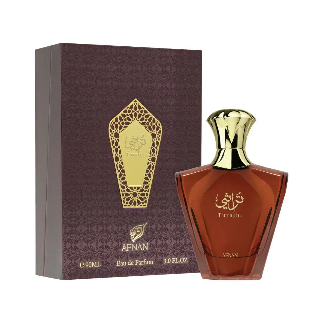 Afnan Turathi Brown EDP 90ml bottle and box
