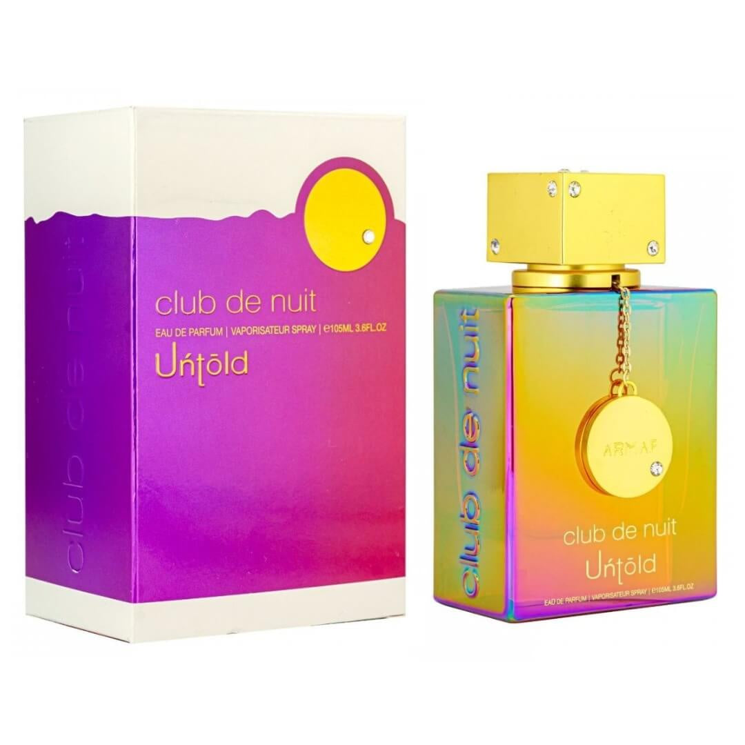 Armaf Club De Nuit Untold EDP 105ml Unisex at Gadgets Online NZ LTD - A luxurious fragrance bottle, symbolizing the blend of Saffron, Amberwood, and Cedar for a captivating unisex scent.