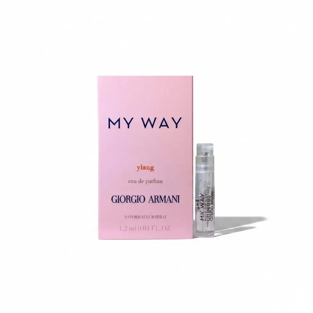 Armani My Way Floral EDP 1.2ml sample vial on carding, a fresh and bright white floral fragrance for women.