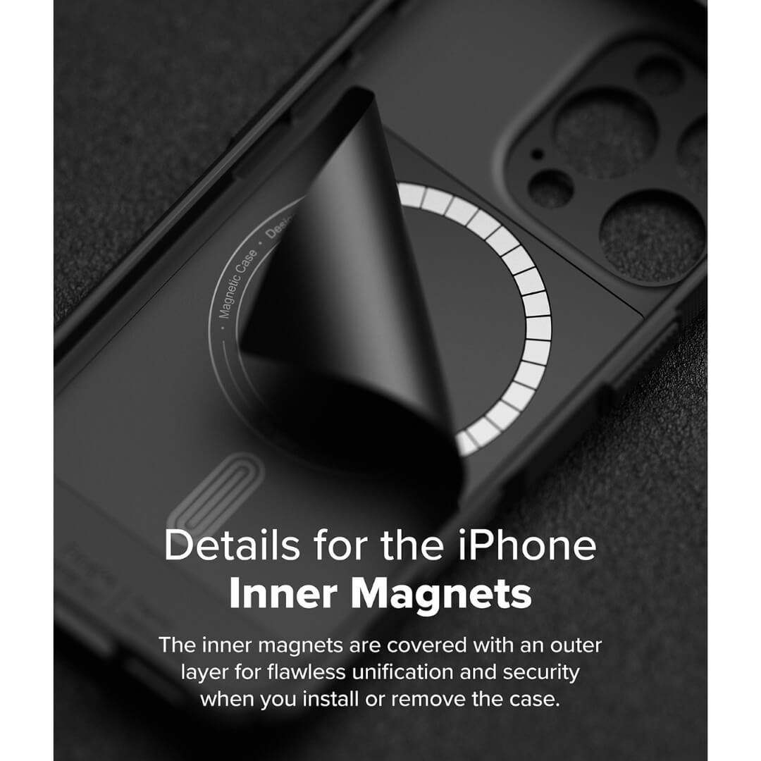 iPhone 16 Pro Case Rugged Gear Magnetic Black by Ringke
